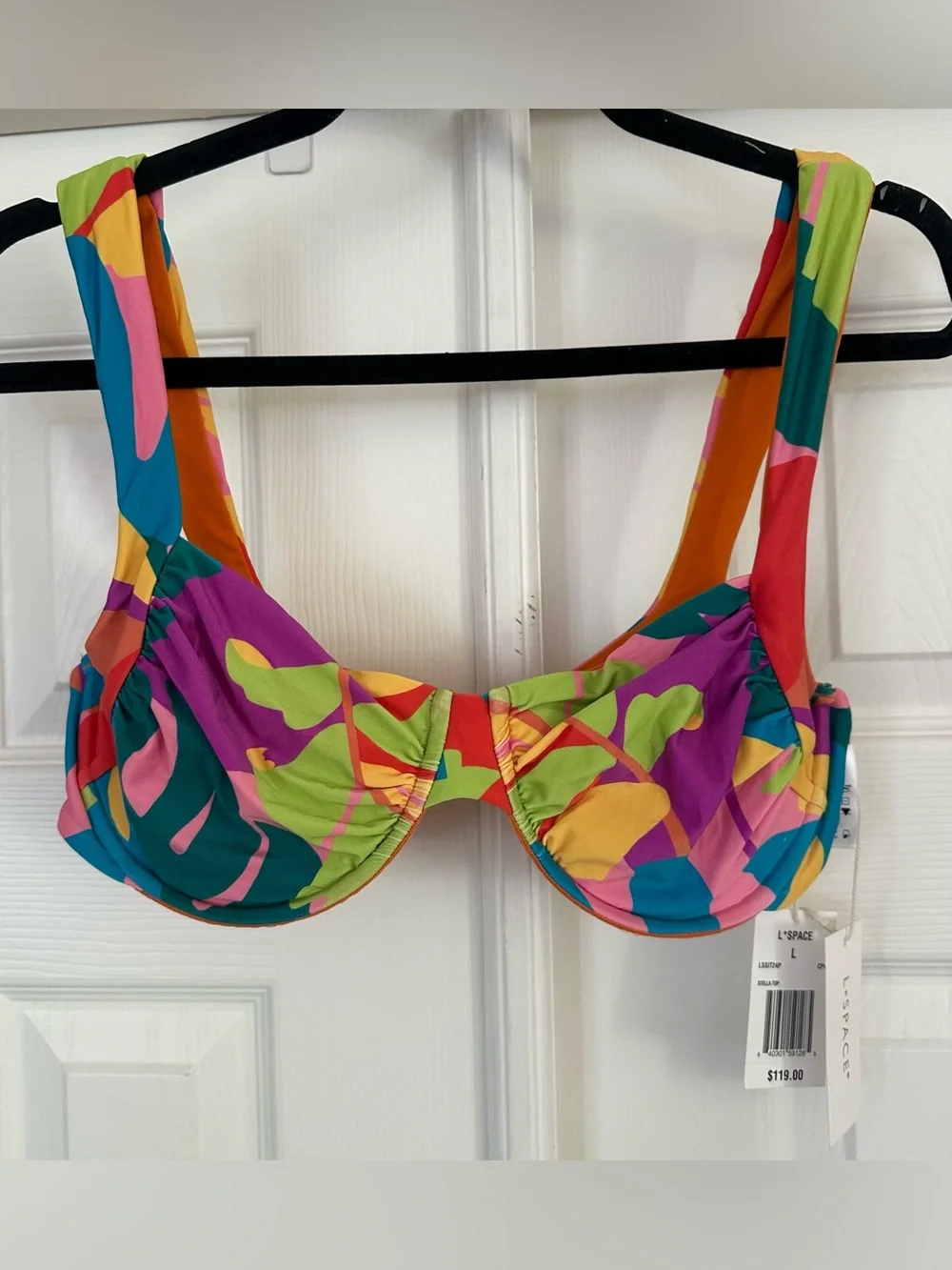 L*SPACE PRINTED STELLA BIKINI TOP COPACABANA size Large